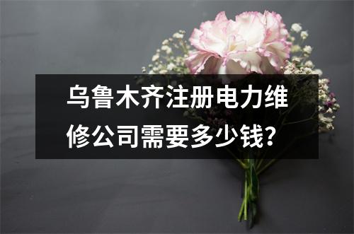 乌鲁木齐注册电力维修公司需要多少钱？