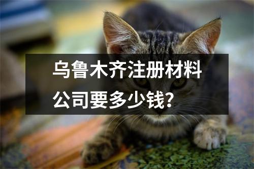 乌鲁木齐注册材料公司要多少钱？
