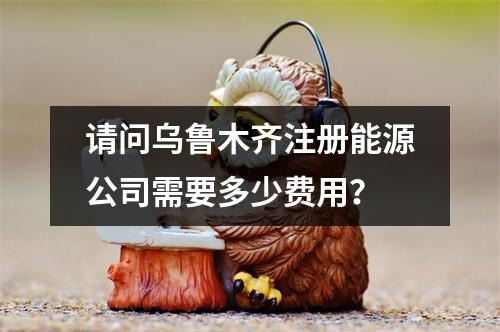 请问乌鲁木齐注册能源公司需要多少费用？