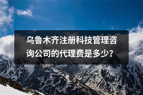 乌鲁木齐注册科技管理咨询公司的代理费是多少？