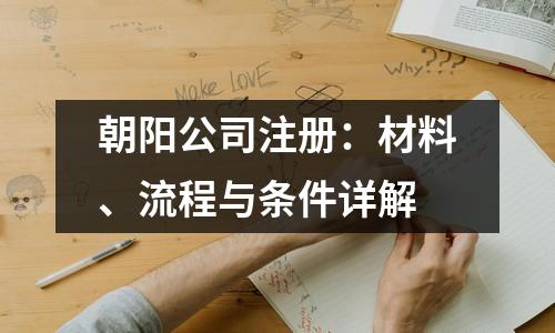 朝阳公司注册：材料、流程与条件详解