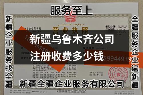 新疆乌鲁木齐公司注册收费多少钱