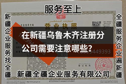 在新疆乌鲁木齐注册分公司需要注意哪些?