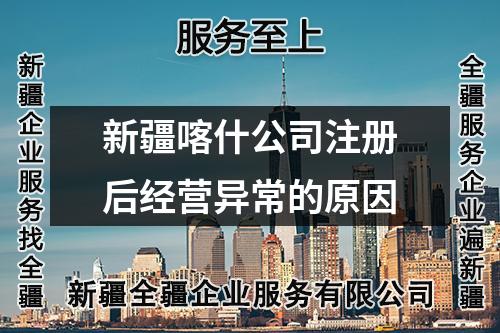 新疆喀什公司注册后经营异常的原因
